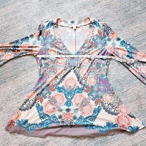Boston Proper Multicolor "Paisley" Top , Size Medium